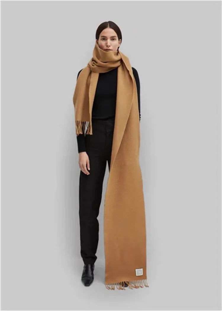 Écharpe en cachemire pour femmes, couverture épaisse et chaude d'hiver, marque de luxe, enveloppant châle, Bufanda Poncho Pashmina