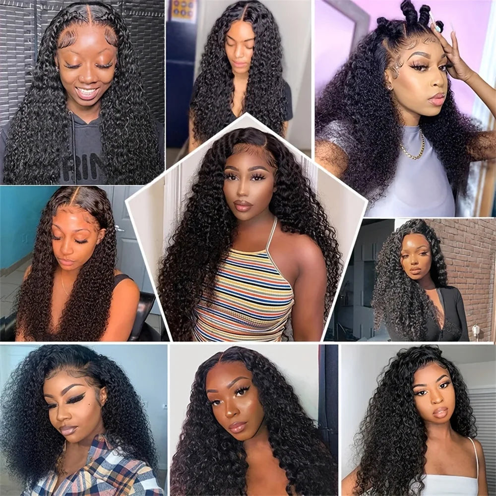 Perruques de cheveux humains à dentelle frontale HD 13x6 360, densité 250, 40-46 pouces, ondulation profonde, pré-épilées, pour femmes noires