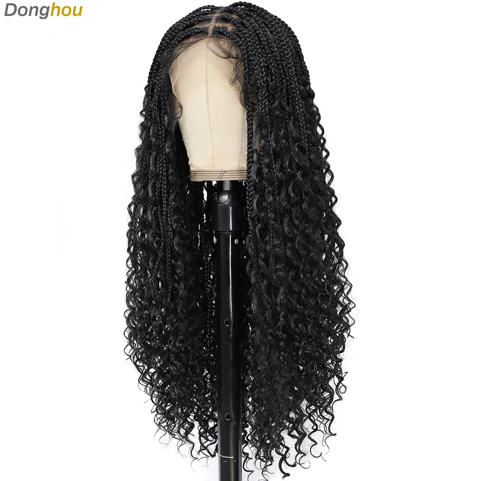 Perruques tressées sans nœuds ombrées Boho pour femmes noires 1B T30 couleurs boîte bohème tresses Perruques tresses Africaines Naturelles