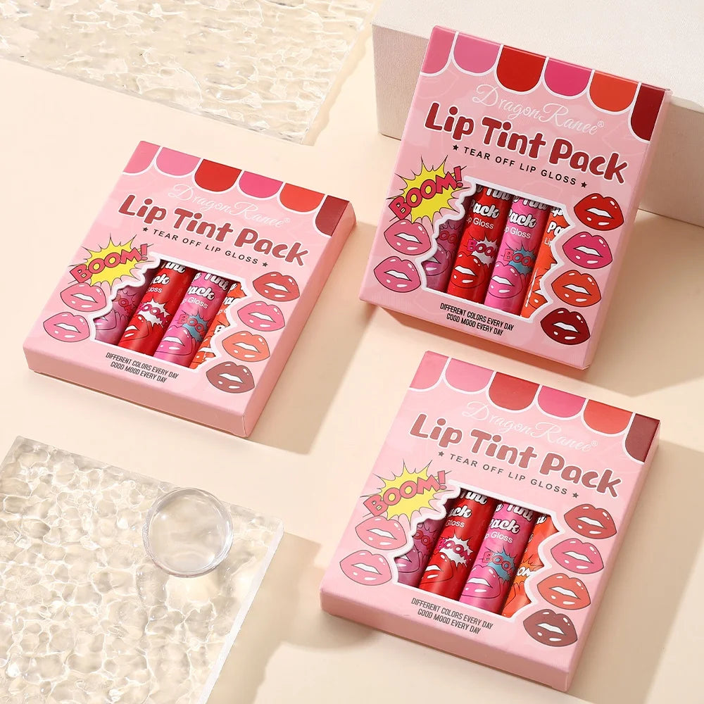 Déchirure pull Lip Gloss Lipstick hydratant et hydratant Lip nectar Lipstick Membrane déchirure pull Lip Gloss Lipstick imperméable à l'eau sans décoloration sans décoloration