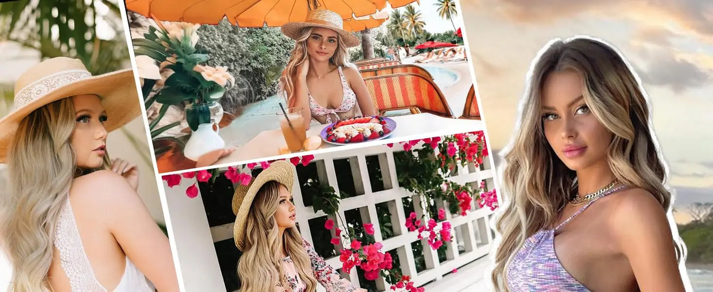 Perruque synthétique ondulée longue en dentelle blonde ombrée pour femmes, 26 pouces, partie centrale bouclée, aspect naturel, fibre résistante à la chaleur pour le quotidien