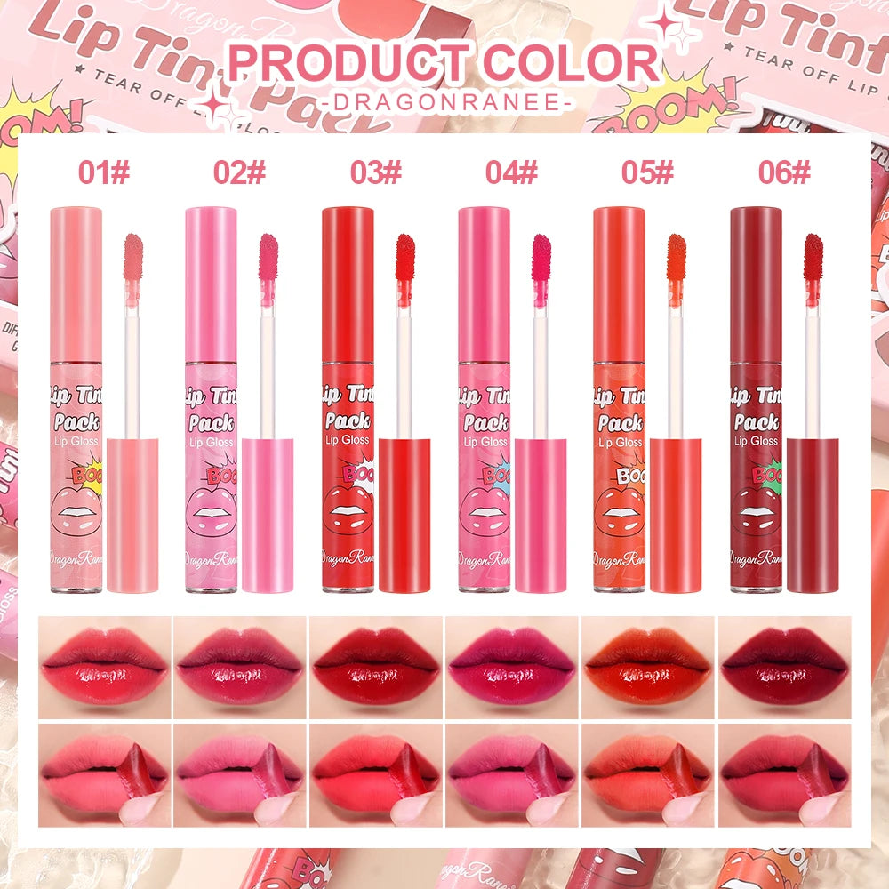Déchirure pull Lip Gloss Lipstick hydratant et hydratant Lip nectar Lipstick Membrane déchirure pull Lip Gloss Lipstick imperméable à l'eau sans décoloration sans décoloration