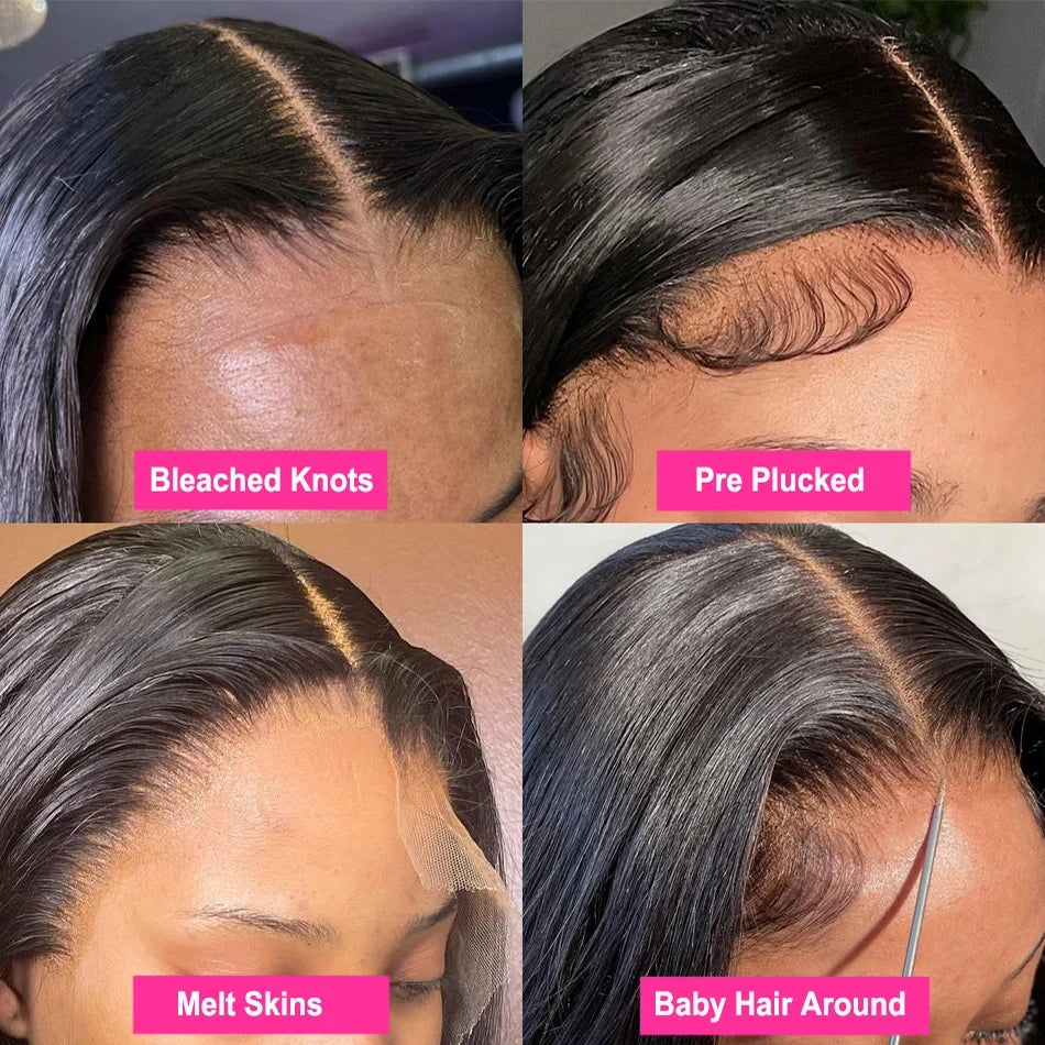 Tuneful-Perruque Bob Lace Front Body Wave Péruvienne Naturelle, Cheveux Humains, Documents Naturels