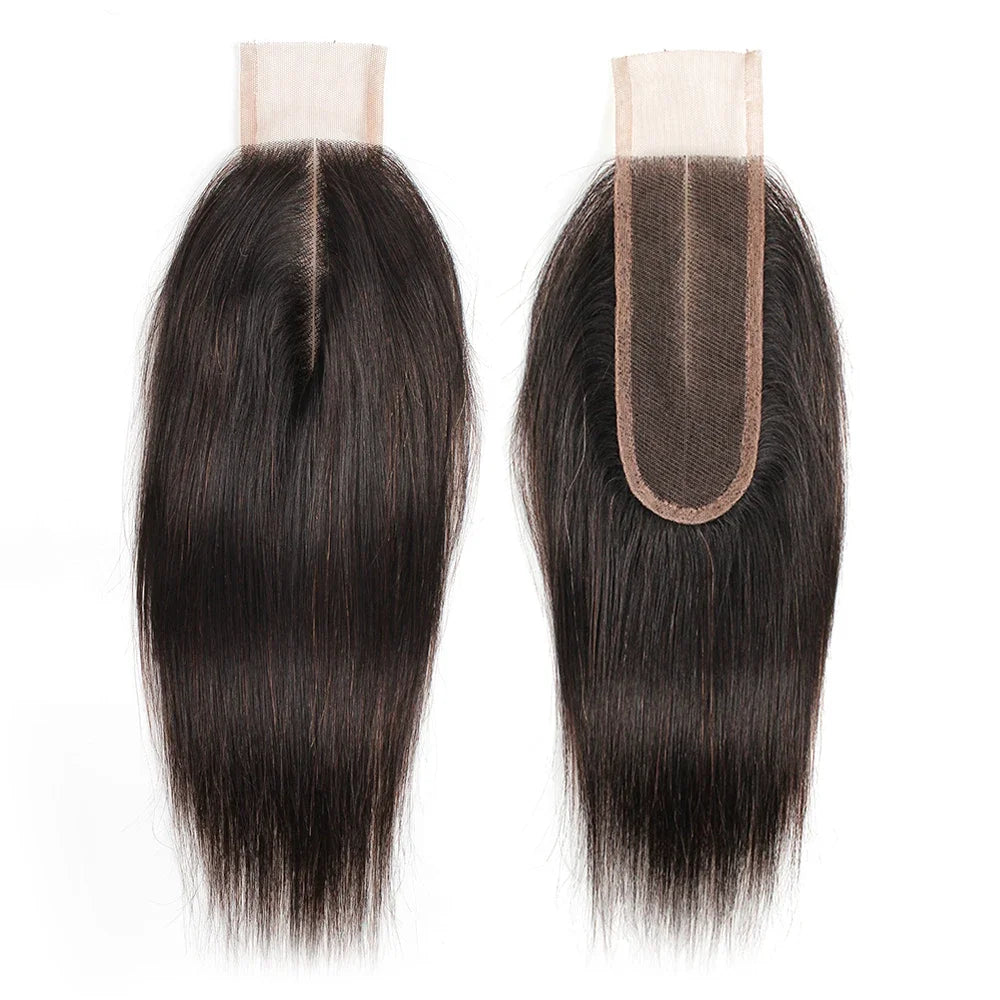 Swiss Lace Frontal Closure Péruvienne Remy Cheveux 100% Naturels Lisses, 5x5, 13x4, Document Naturel