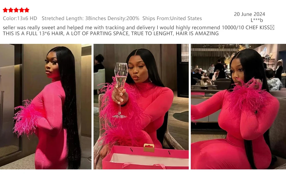 40 46 pouces 200 densité perruque frontale pour les femmes noires perruques brésiliennes cheveux humains 5x5 os droit HD Transparent dentelle avant perruques