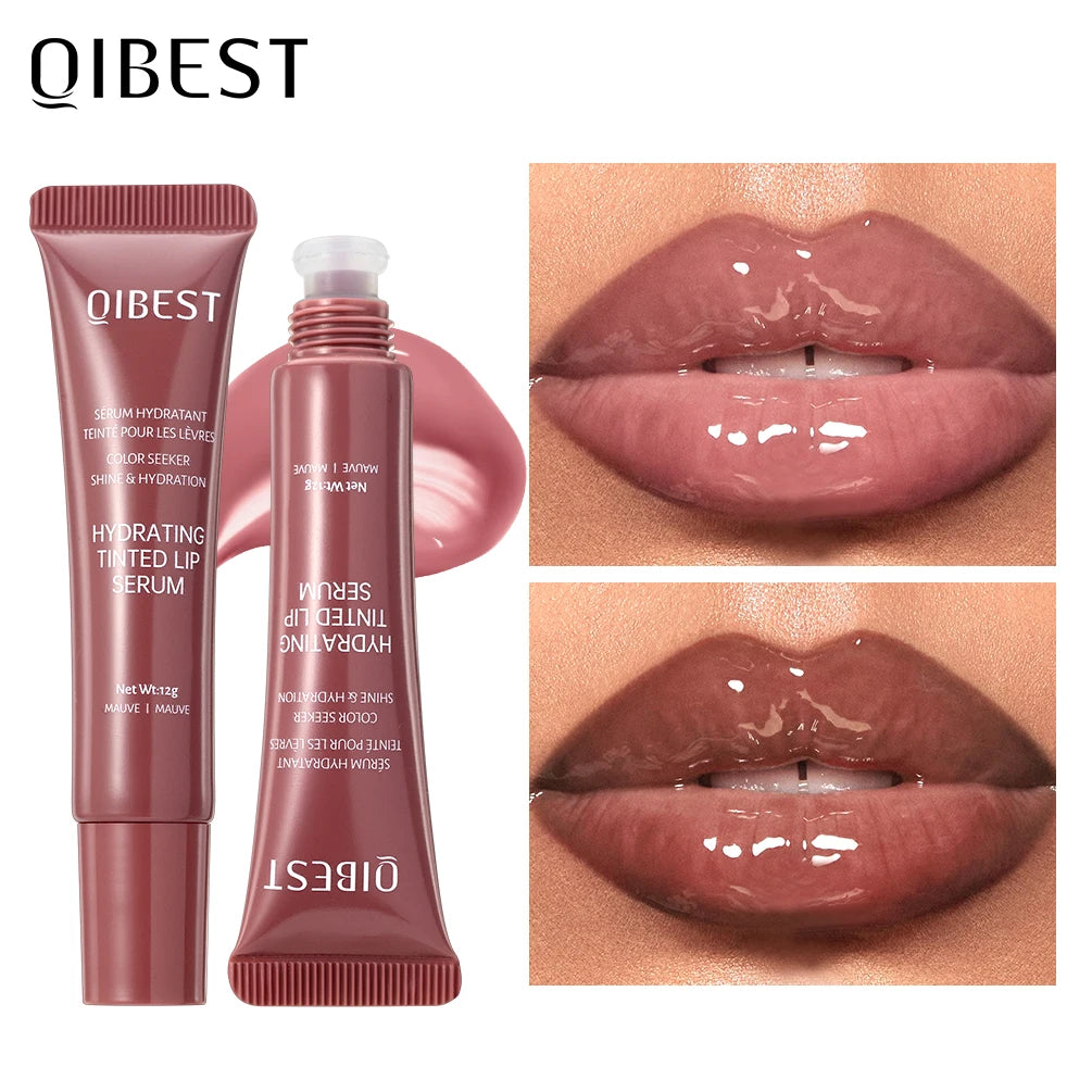 Brillant à lèvres repulpant marron nu, huile hydratante colorée, teinte transparente, Tube souple, maquillage, beauté, soins pour les lèvres, 12g