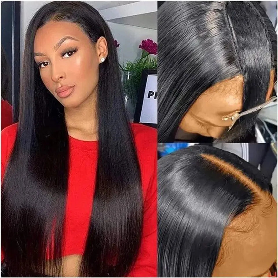 13x6 HD Transparent Lace Frontal Human Hair Wig Straight Hair 30 32 Inch 13x4 Lace Frontal Wig PrePlucked For Women Cikana