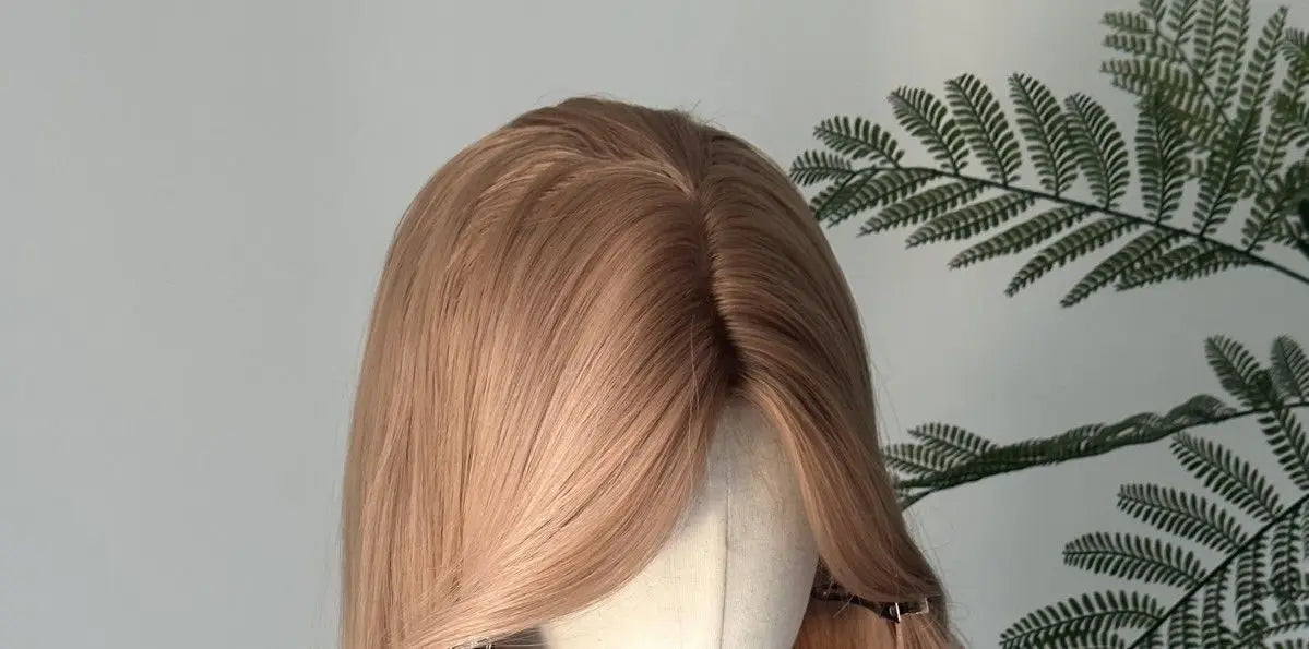 Perruque Lace Front Wig synthétique Blonde Champagne, corps Long, perruques brunes ondulées pour usage quotidien, bandeau Lolita Cosplay 가Perruque Femme