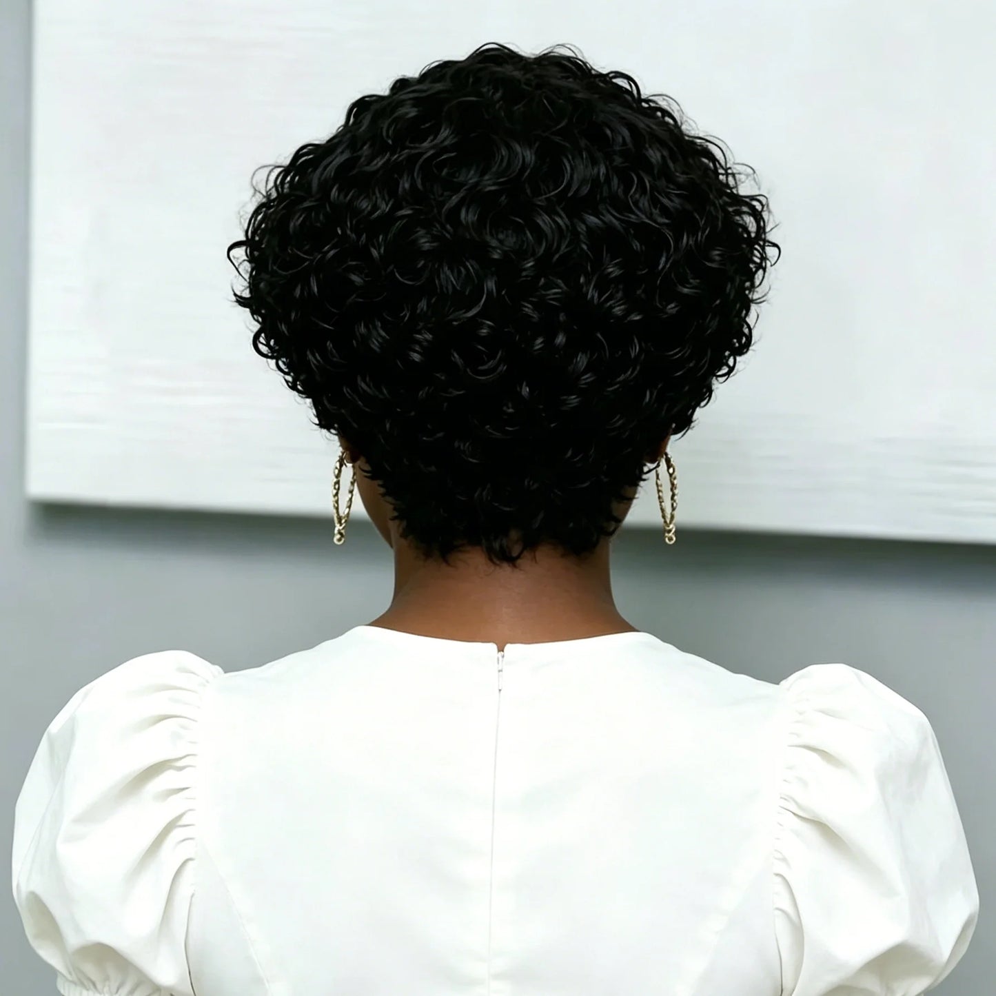Perruque Lace Frontale 13x4x1 en Cheveux Humains, Coupe Pixie Courte, Bouclée Crépue, avec Raie Coulissante, pour Femme, Expédition Rapide