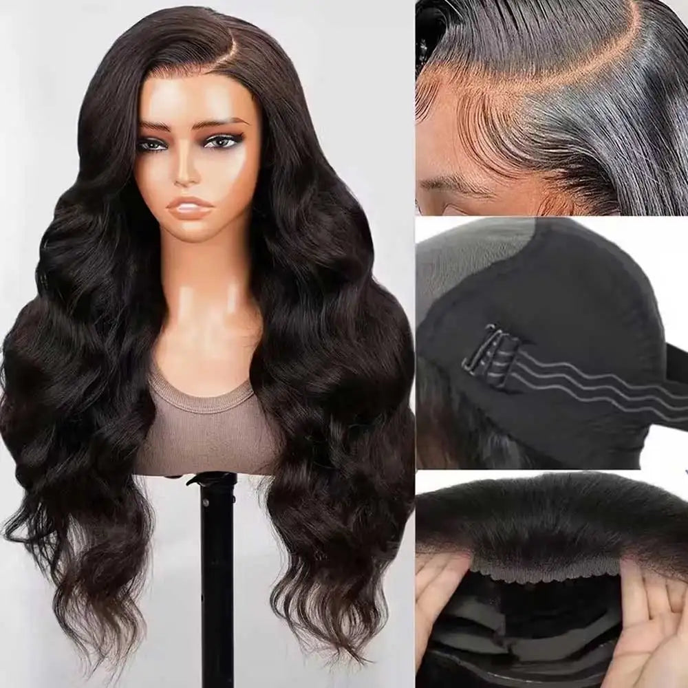 250% sans colle perruque vague de corps perruques de cheveux humains pré coupé 13x4 13x6 HD dentelle frontale perruques pré plumées bouclés avant de lacet perruques de cheveux humains