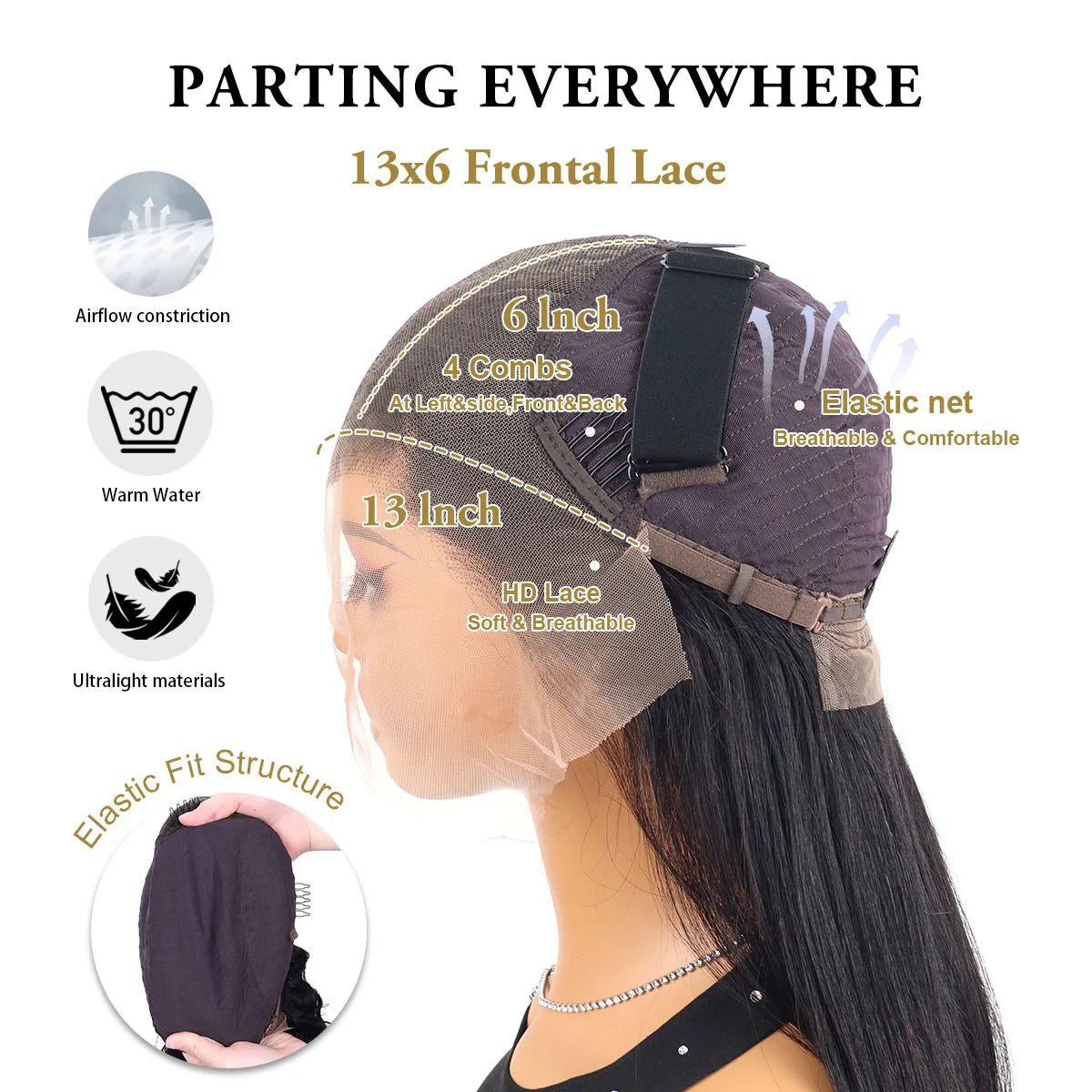 30 40 42 pouces 13x6 Hd os droit brut perruques de cheveux humains 250 densité brésilien noir dentelle frontale perruque 100% cheveux humains pour les femmes