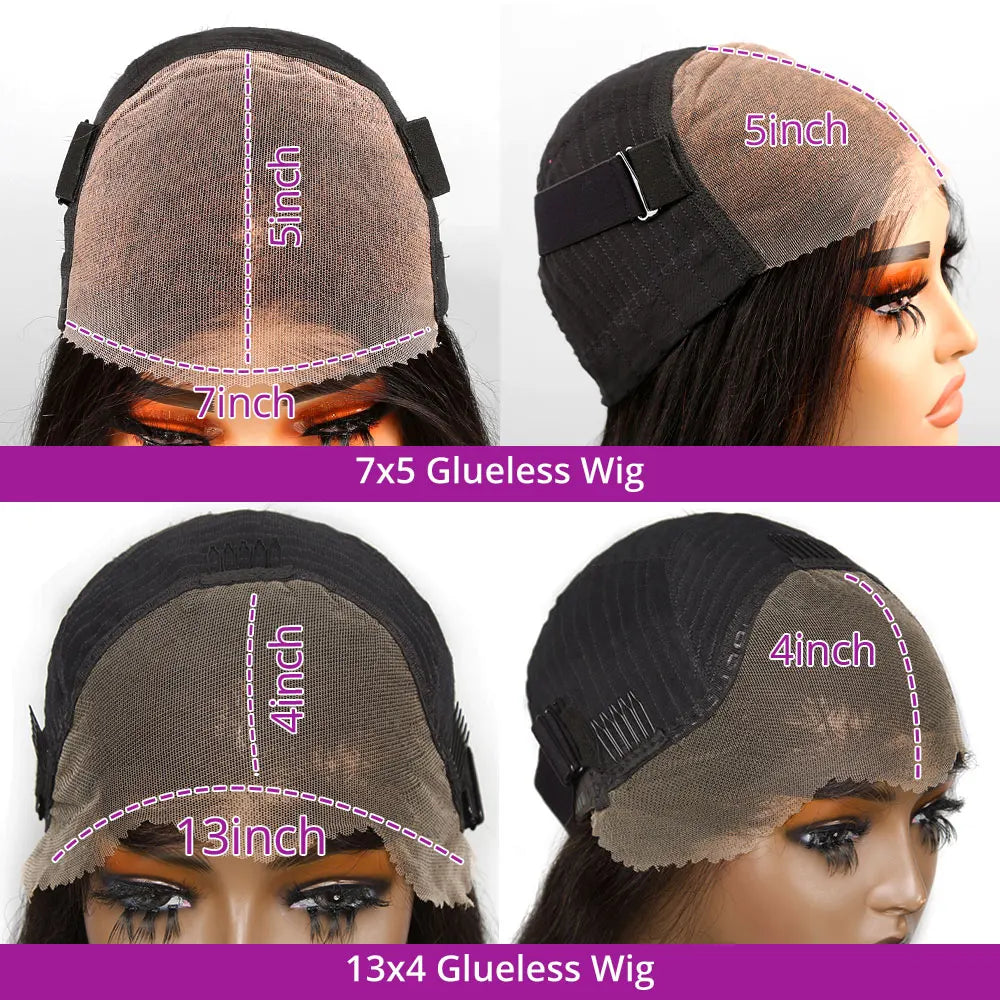 Perruques Bob de cheveux humains brésiliens sans colle HD perruque avant en dentelle sans colle os court perruque frontale en dentelle droite prête à porter 250 densité