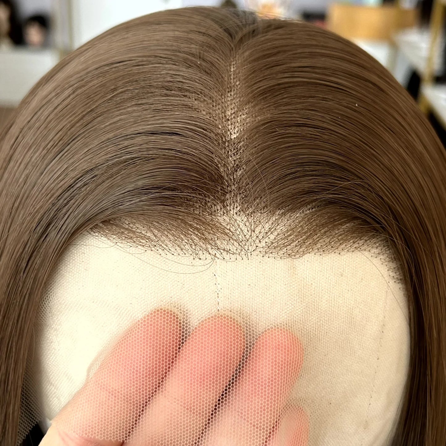 Perruque Lace Front Wig synthétique lisse et soyeuse, marron sarcelle, 13x4, avec raie libre, naturelle, pour femmes, fête quotidienne, Cosplay