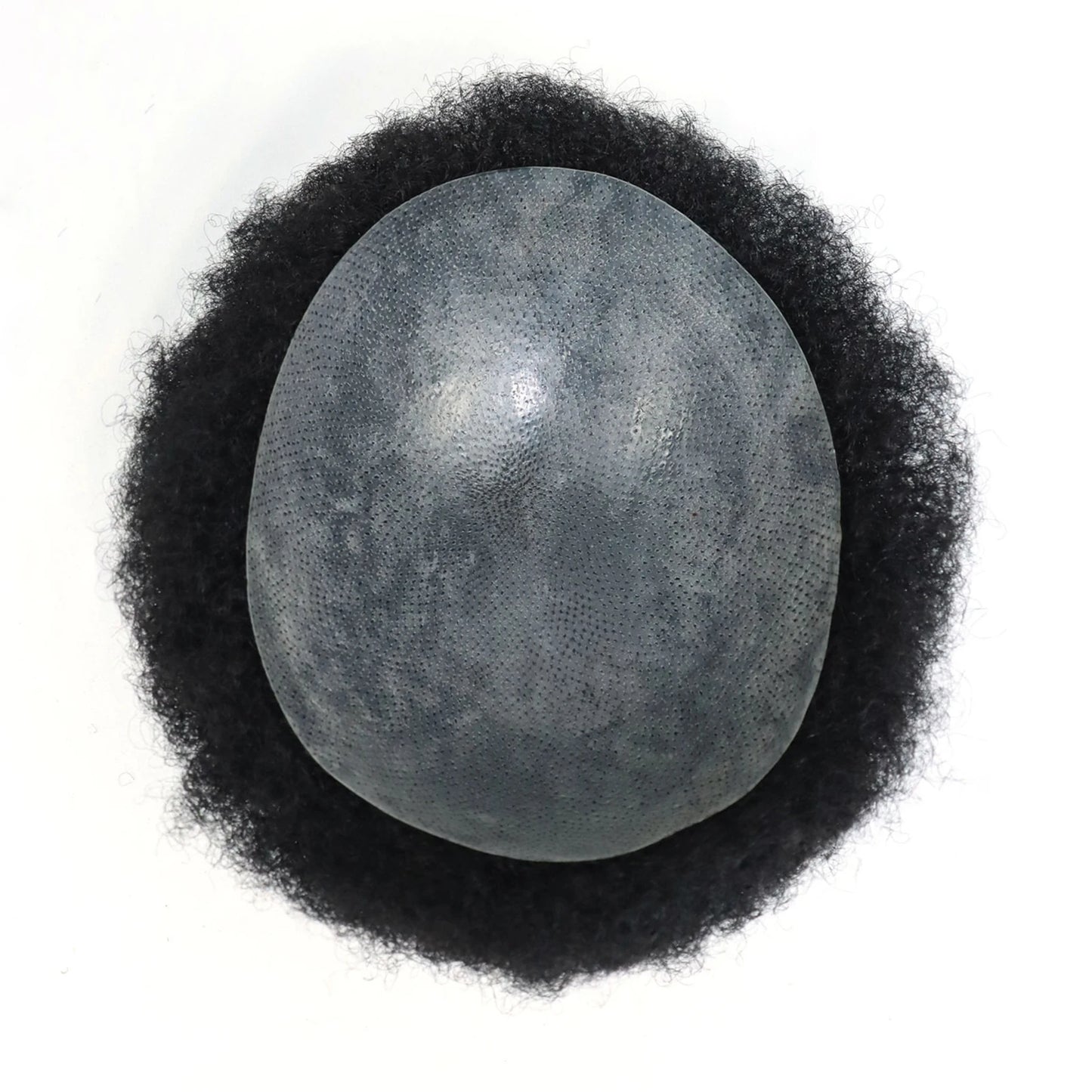 Toupet Afro Curl pour hommes, postiche 100% humaine réelle, 8x10 pouces, 1B, noir naturel, Base Multiple, système capillaire léger et respirant