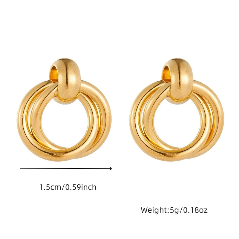 DIEYURO 316L acier inoxydable amour perle ronde carré en forme d'éventail conception irrégulière boucles d'oreilles femmes nouvelle tendance oreille bijoux cadeau fête