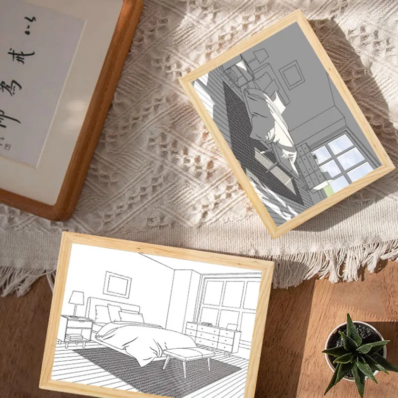 Photo applique murale peinture créative lumière USB Plug-In atmosphère romantique lampe lumière du soleil fenêtre cadre Photo art travail lumière