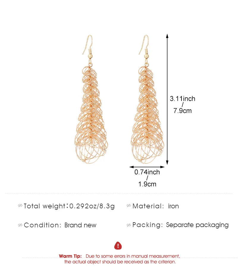 Boucles d'oreilles ovales en forme de cœur en or exagéré pour femme, boucle d'oreille en métal, bijoux géométriques déformés irréguliers, tendance 2025