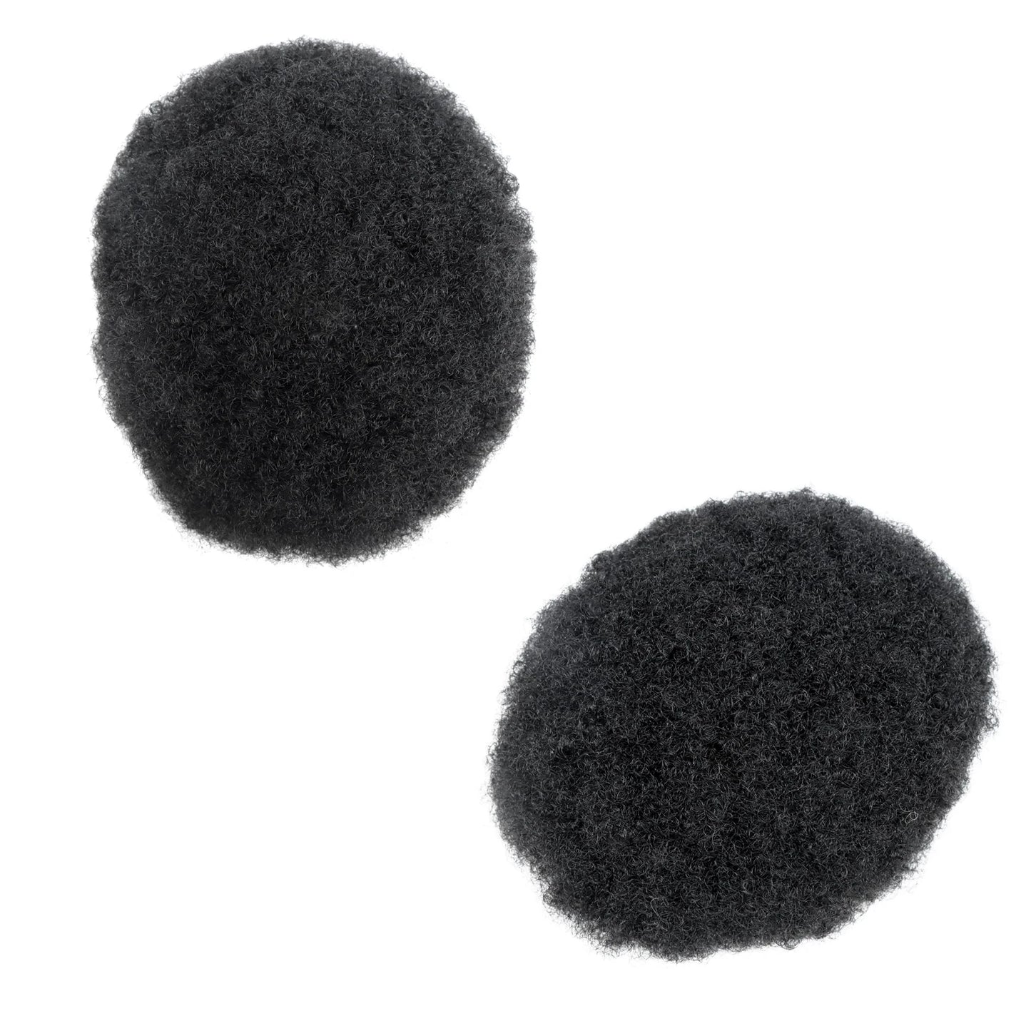Toupet Afro Curl pour hommes, postiche 100% humaine réelle, 8x10 pouces, 1B, noir naturel, Base Multiple, système capillaire léger et respirant