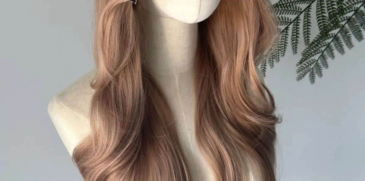 Perruque Lace Front Wig synthétique Blonde Champagne, corps Long, perruques brunes ondulées pour usage quotidien, bandeau Lolita Cosplay 가Perruque Femme