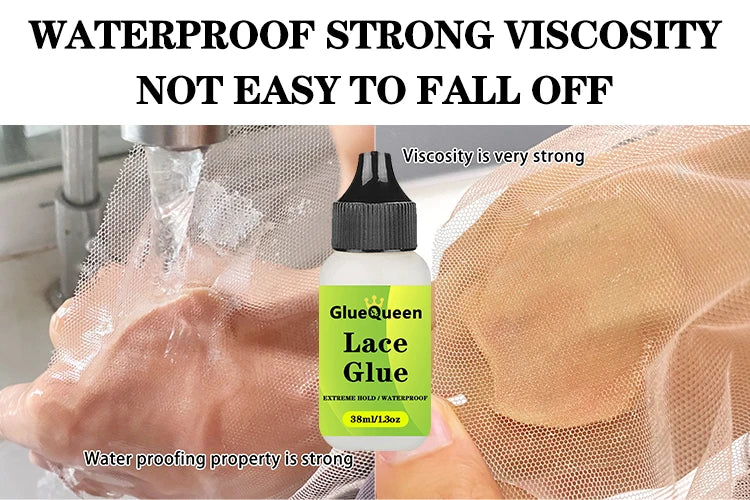 Colle pour perruque 38ml 1.3oz, adhésif imperméable pour remplacement de cheveux, résistant à la sueur et dissolvant de colle 30ml 1oz pour perruque Lace Front