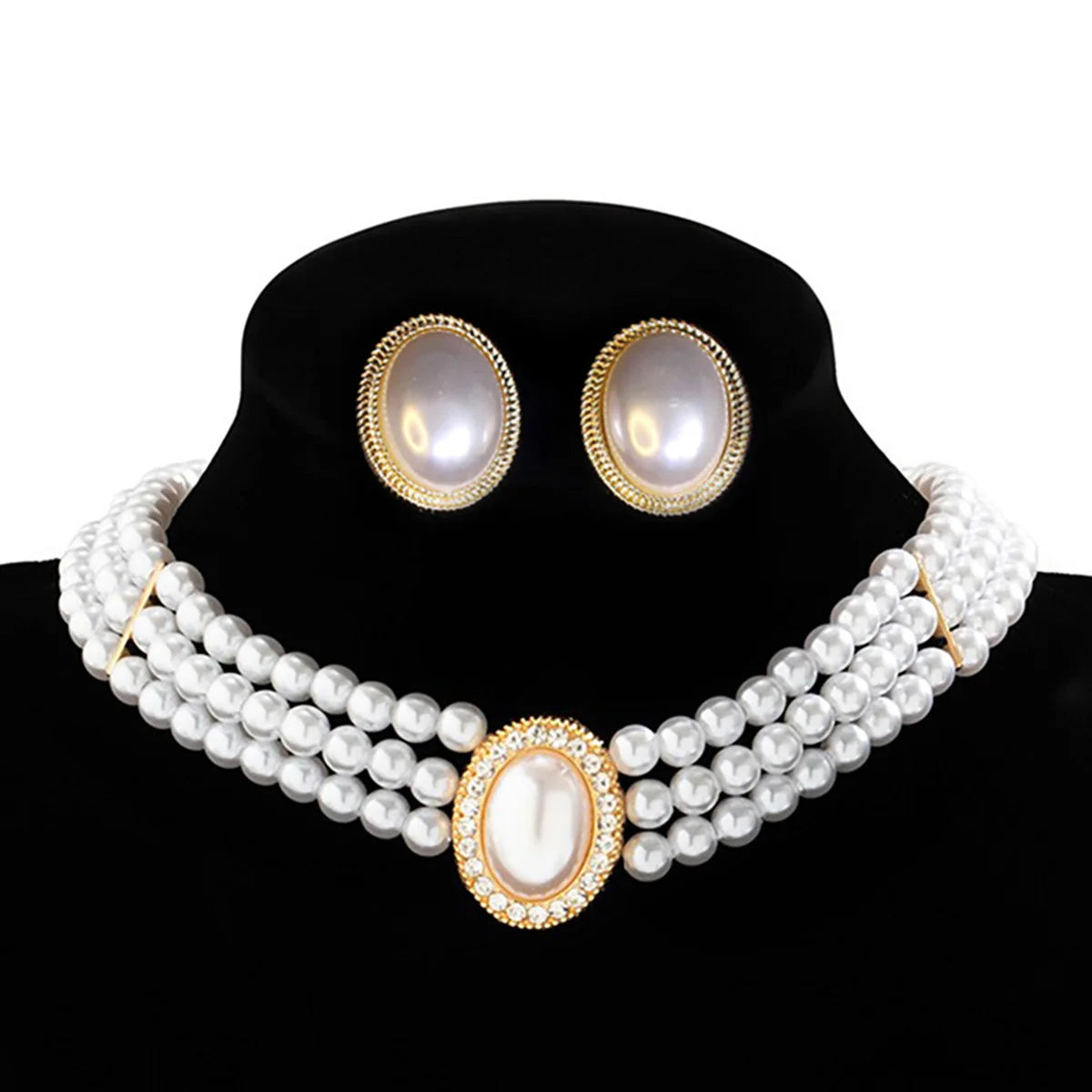 AINAMEISI 3 pièces mode mariée blanc multicouche Imitation collier de perles ensemble robe accessoires de mariage