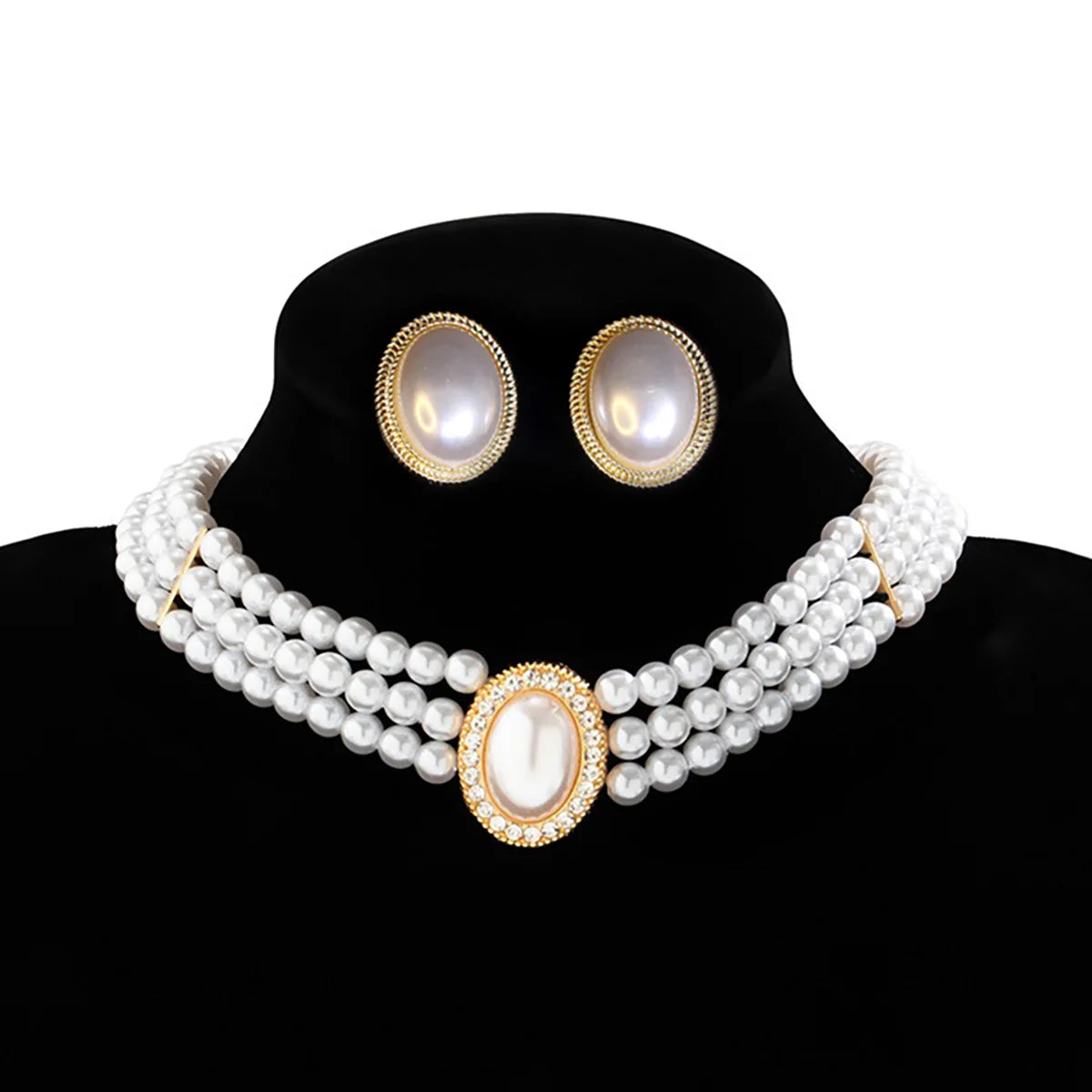 AINAMEISI 3 pièces mode mariée blanc multicouche Imitation collier de perles ensemble robe accessoires de mariage