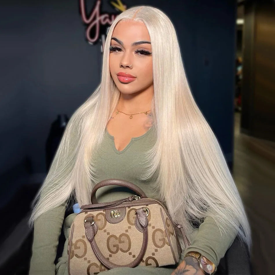 13x6 HD Transparent 613 Blonde dentelle frontale perruques de cheveux humains brésilien droite dentelle avant perruques de cheveux humains peuvent être teintes n'importe quelle couleur