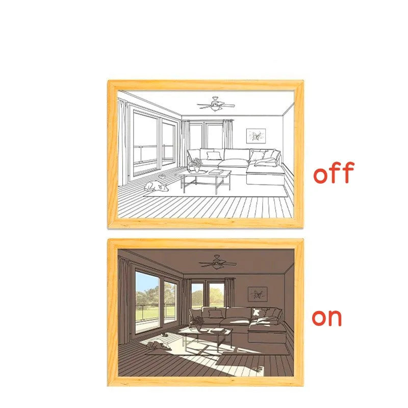 Photo applique murale peinture créative lumière USB Plug-In atmosphère romantique lampe lumière du soleil fenêtre cadre Photo art travail lumière