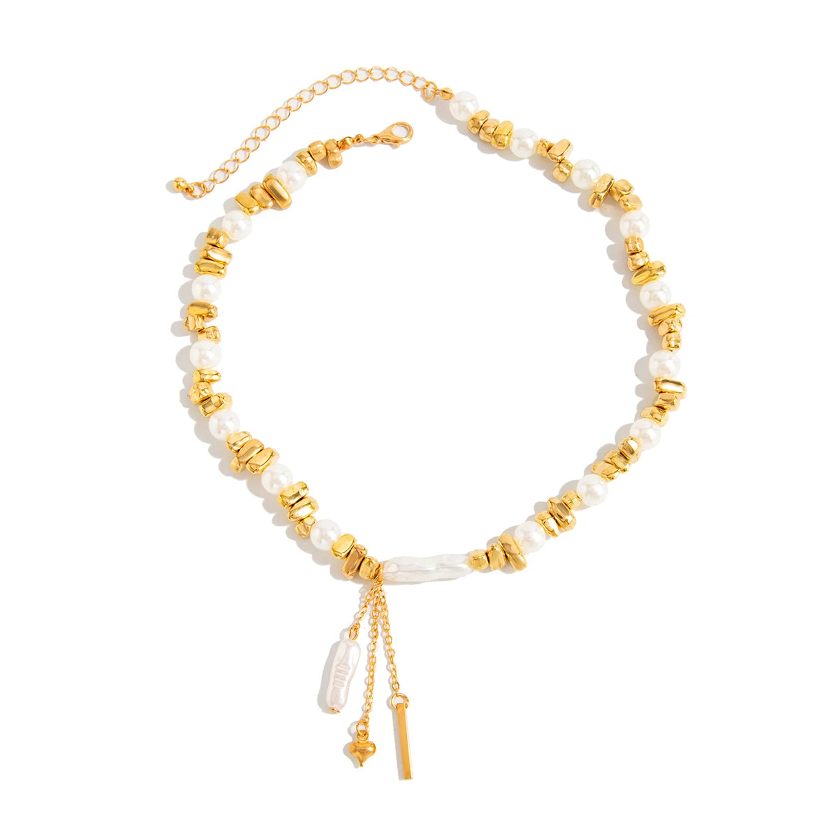 Salircon Vintage perles irrégulières chaîne collier femmes Boho exquis Imitation perle mariage mariée clavicule tour de cou Y2K bijoux