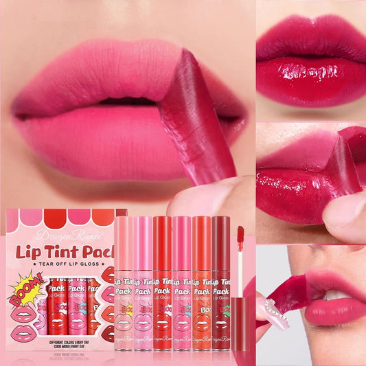 Déchirure pull Lip Gloss Lipstick hydratant et hydratant Lip nectar Lipstick Membrane déchirure pull Lip Gloss Lipstick imperméable à l'eau sans décoloration sans décoloration