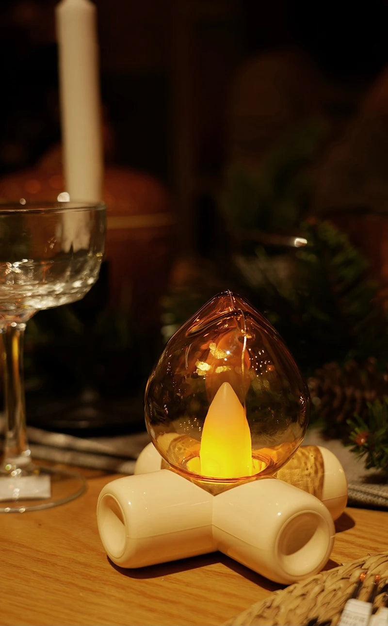 LED flamme feu ampoule lampe de Table de chevet effet cheminée éclairage d'ambiance pour chambre décor à la maison hôtel Bar fête veilleuses