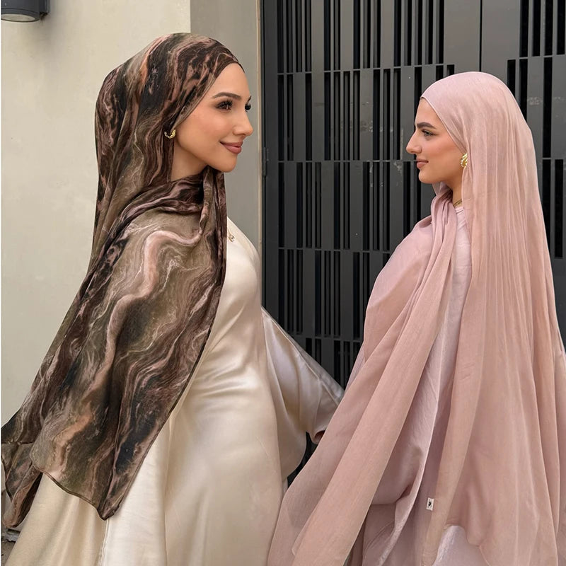 Echarpe Hijab imprimee, Premium, Degrade, Teinture Par Nouage, Aquarelle, Marbre, Chale Imprime, Nouvelle Collection