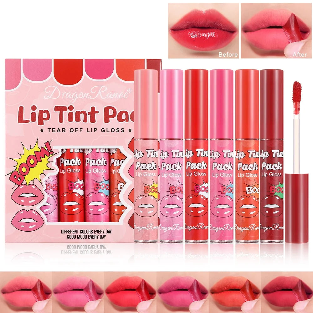 Déchirure pull Lip Gloss Lipstick hydratant et hydratant Lip nectar Lipstick Membrane déchirure pull Lip Gloss Lipstick imperméable à l'eau sans décoloration sans décoloration