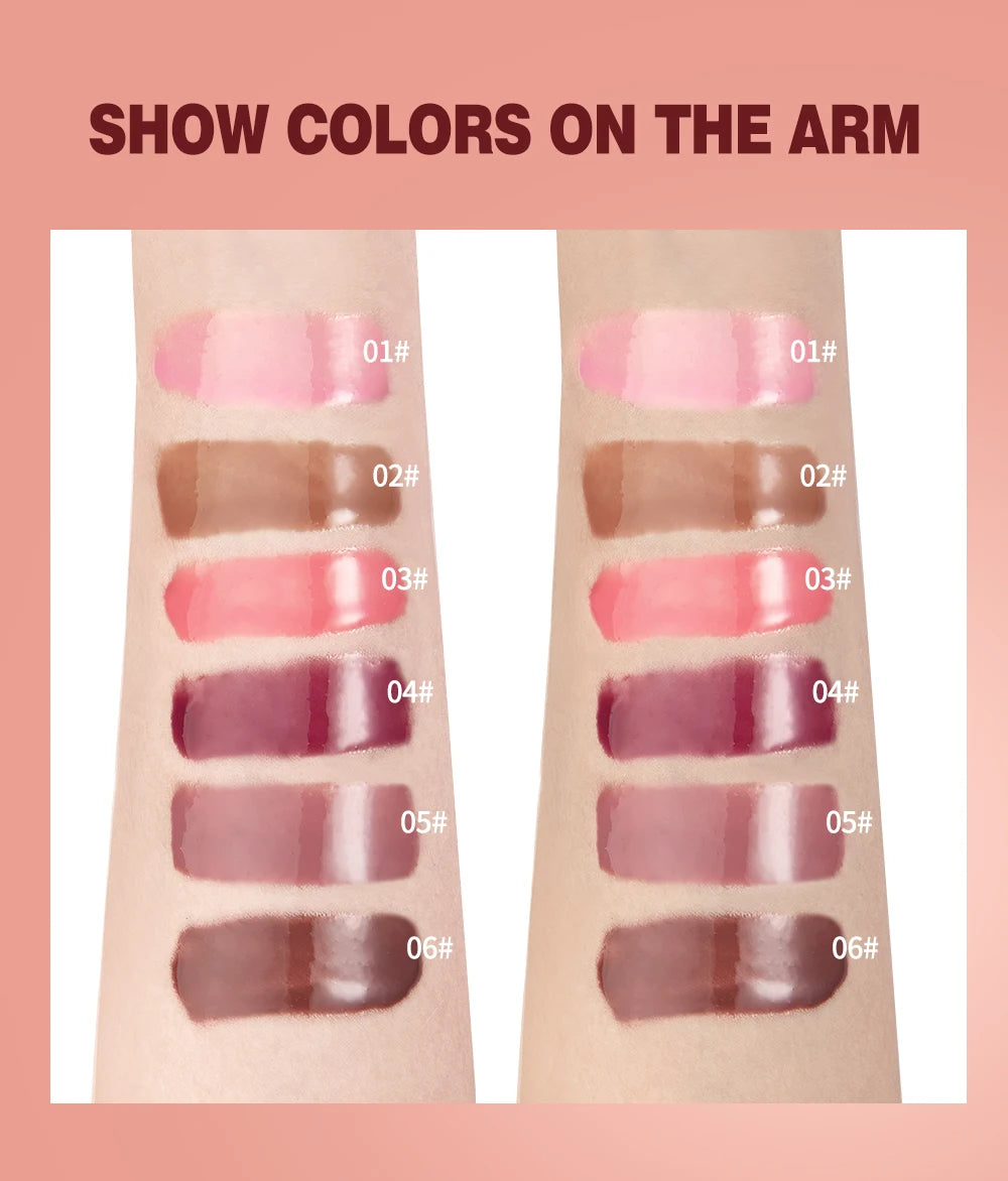 Brillant à lèvres repulpant marron nu, hydratant, sérum coloré, teinte transparente, Tube souple, maquillage, beauté, soins pour les lèvres