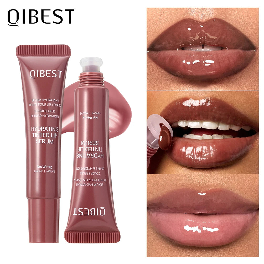 Brillant à lèvres repulpant marron nu, huile hydratante colorée, teinte transparente, Tube souple, maquillage, beauté, soins pour les lèvres, 12g