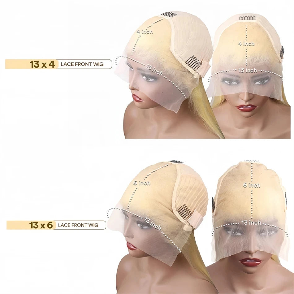 Perruque frontale en dentelle HD 613, 13x6, cheveux humains ondulés, brésiliens, densité 220, pré-épilée, blonde, dentelle transparente, 30 pouces