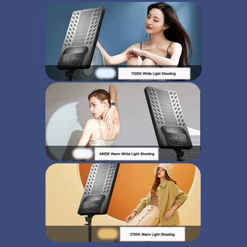 Lumière de Studio Photo LED pour Éclairage de Maquillage, Appareil Photo Portable, Lampe de Panneau de Photographie Statique, Vidéo, 2700K-7500K