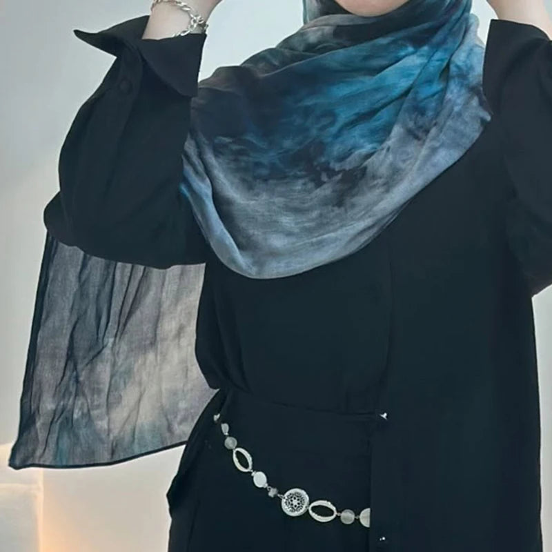 Echarpe Hijab imprimee, Premium, Degrade, Teinture Par Nouage, Aquarelle, Marbre, Chale Imprime, Nouvelle Collection