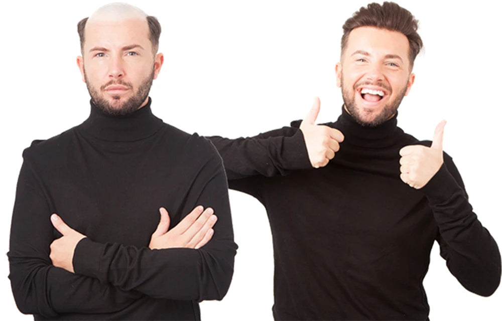 Prothèse capillaire 100% cheveux humains, délié naturel, toupet pour homme, base complète en PU, perruques bouclées pour homme, unité de remplacement souple, 0.1mm, 18mm