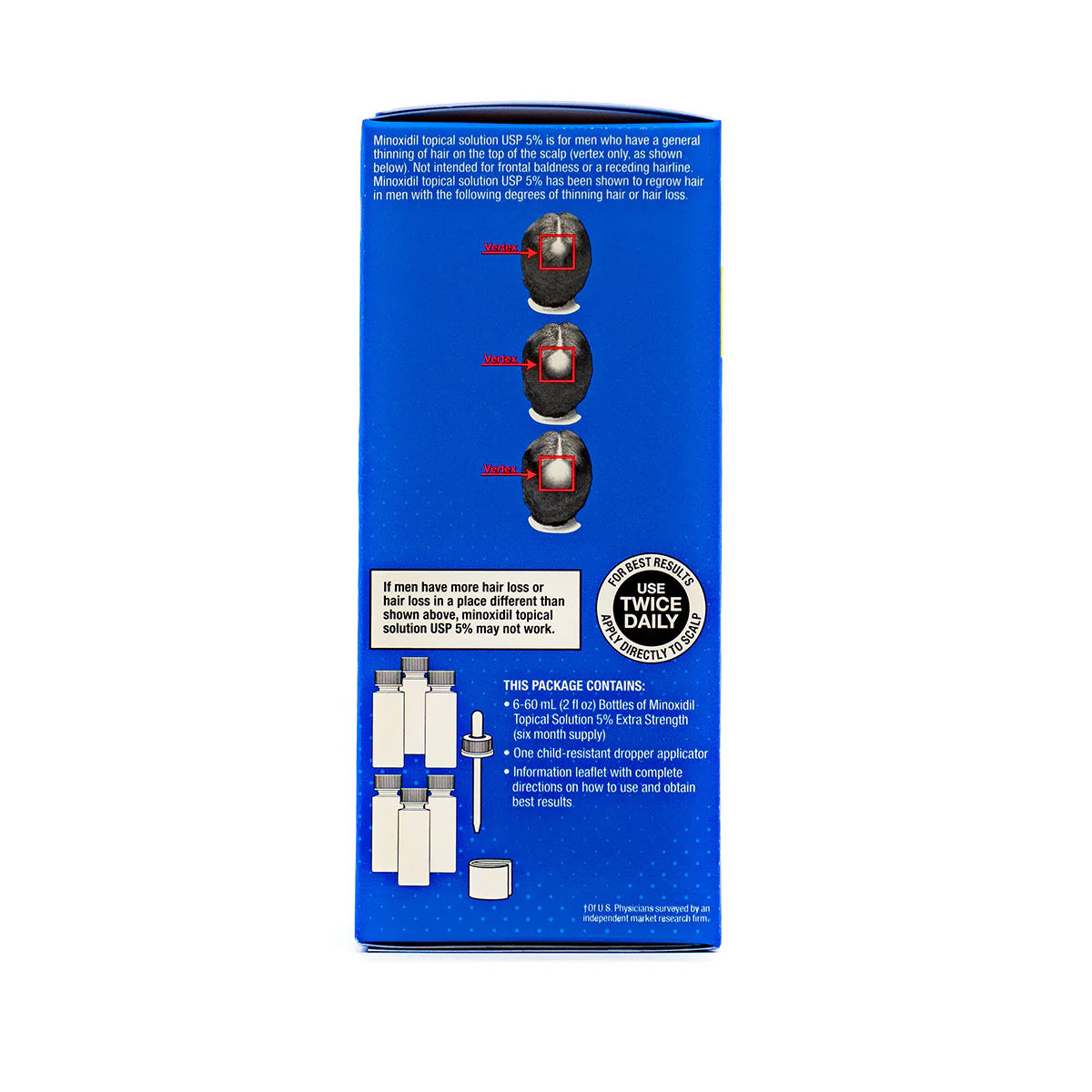 Minoxidil  5% Hair Regrowth Treatment Solución Tópica Tratamiento Para 6 Meses De Suministro