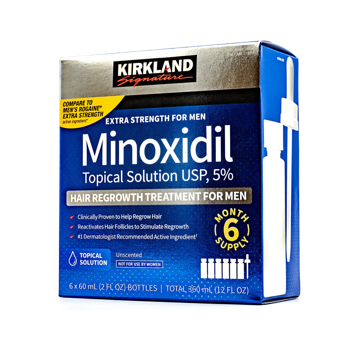 Minoxidil  5% Hair Regrowth Treatment Solución Tópica Tratamiento Para 6 Meses De Suministro