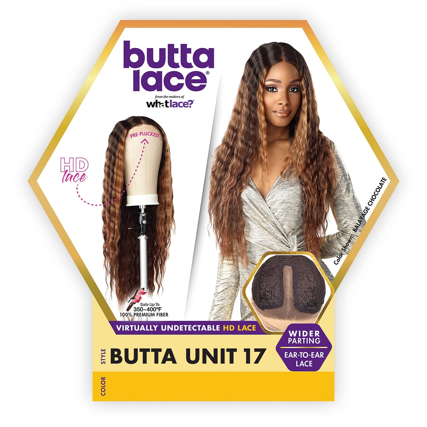 Butta Lace Wigs - Unit 17 Extra Wide 5 Inch Deep Parting Synthetic Preplucked Hairline Glueless Lacefront (613 BLONDE)