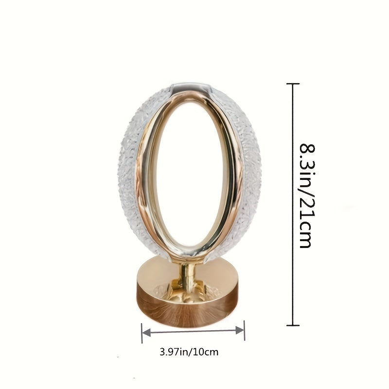 1pc Elegant Crystal Desk Lamp with Touch Control - Adjustable Color Temperature, USB Rechargeable, Modern Design for Bedroom Bedside & Romantic Atmosphere Lighting, Lamp for Bedroom